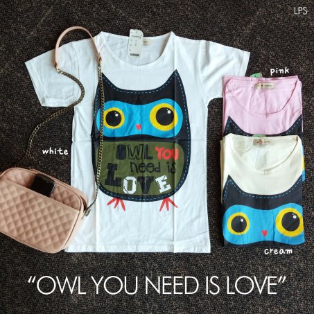 Owl You Need Tee - ecer@41rb - seri3w 108rb - kaos - fit to L